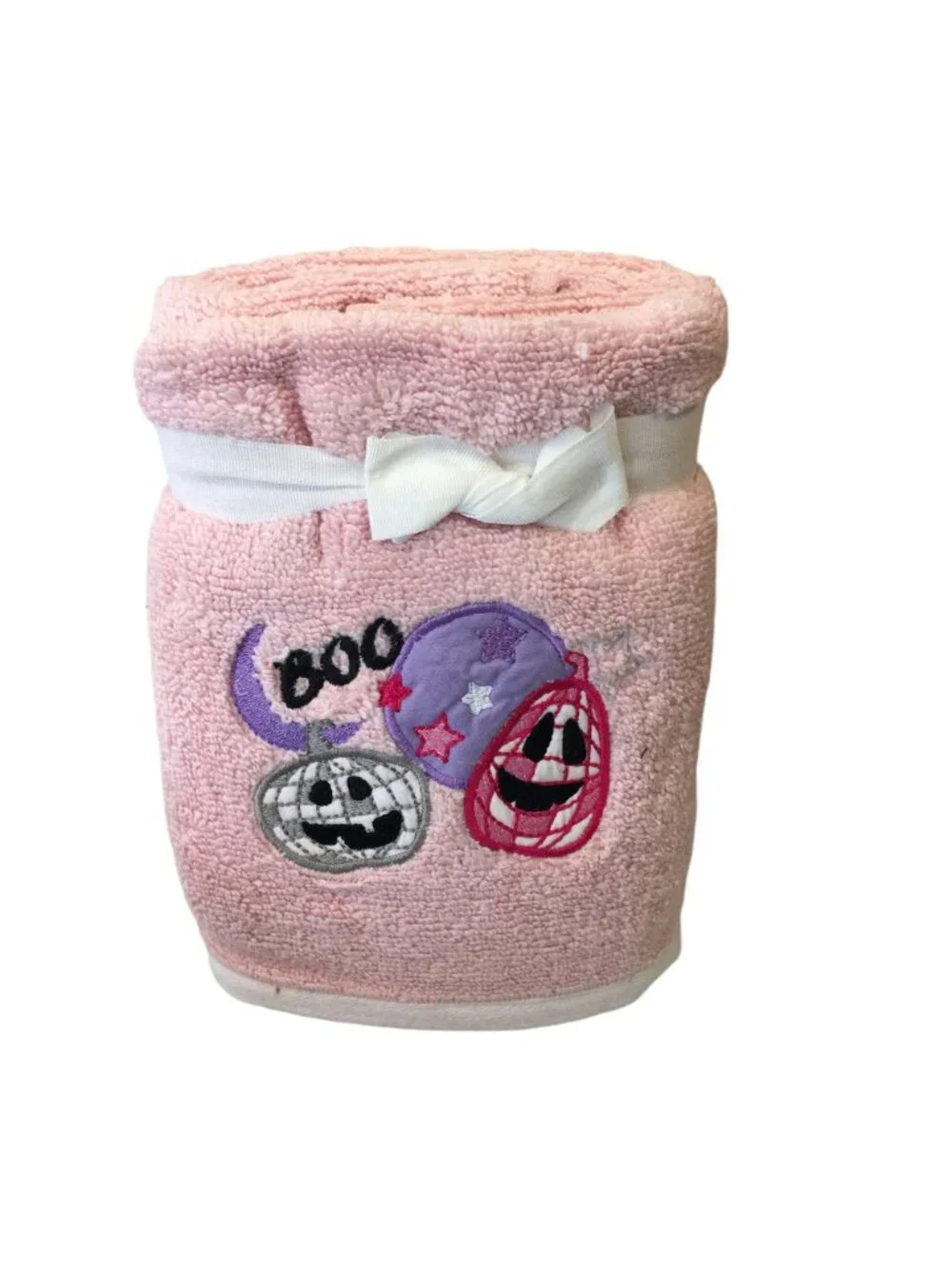 Betsey Johnson Pastel Halloween Jack o Lantern Hand Towels Set of 2 Pink Lilac